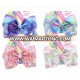 Fashion cute large jojo hair bows  girl  8 inch cake  printed  bows with  hair clips Large Butterfly Bow hair hairpin